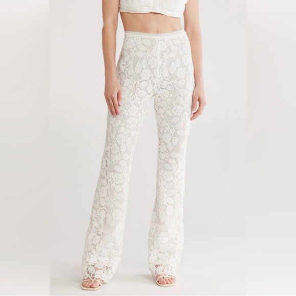 Cult Gaia White Lace Pants
